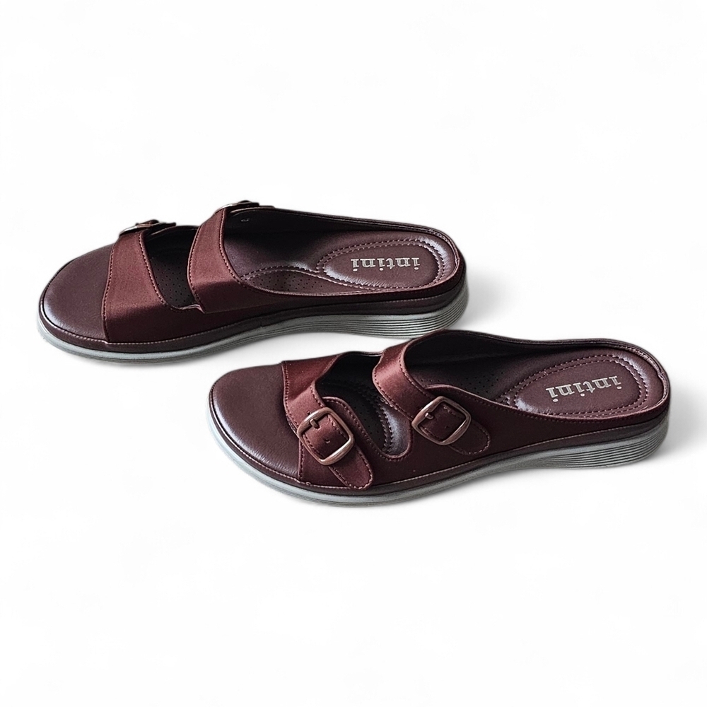 Intini Brown Slide Sandals - Picture 3 of 6